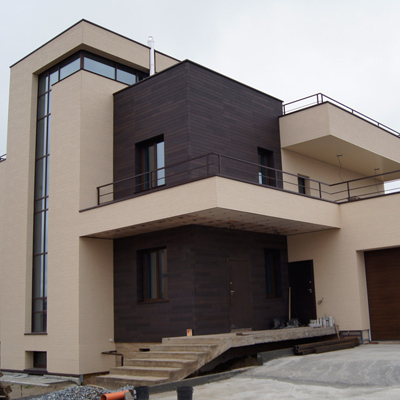 Кирпичный жилой дом в стиле "конструктивизм" (Sобщ: 646 м²)