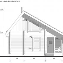 Баня с мансардой из бруса (Sобщ: - 55 м²)