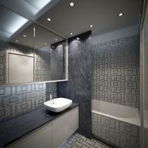 Ванная комната в стиле хай-тек.