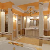 Ванная комната в классическом стиле с джакузи.